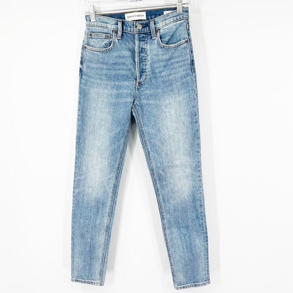 Denim Forum Aritzia The Yoko High Rise Slim Jeans Button Fly - Picture 1 of 8